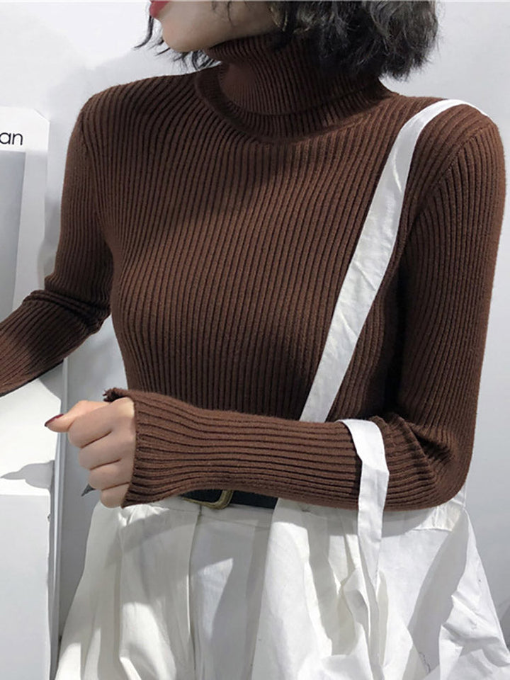 Cotton knitted turtleneck