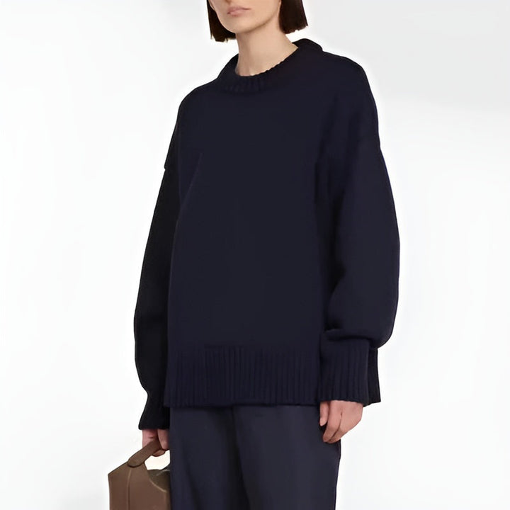 Knitted round neck jumper