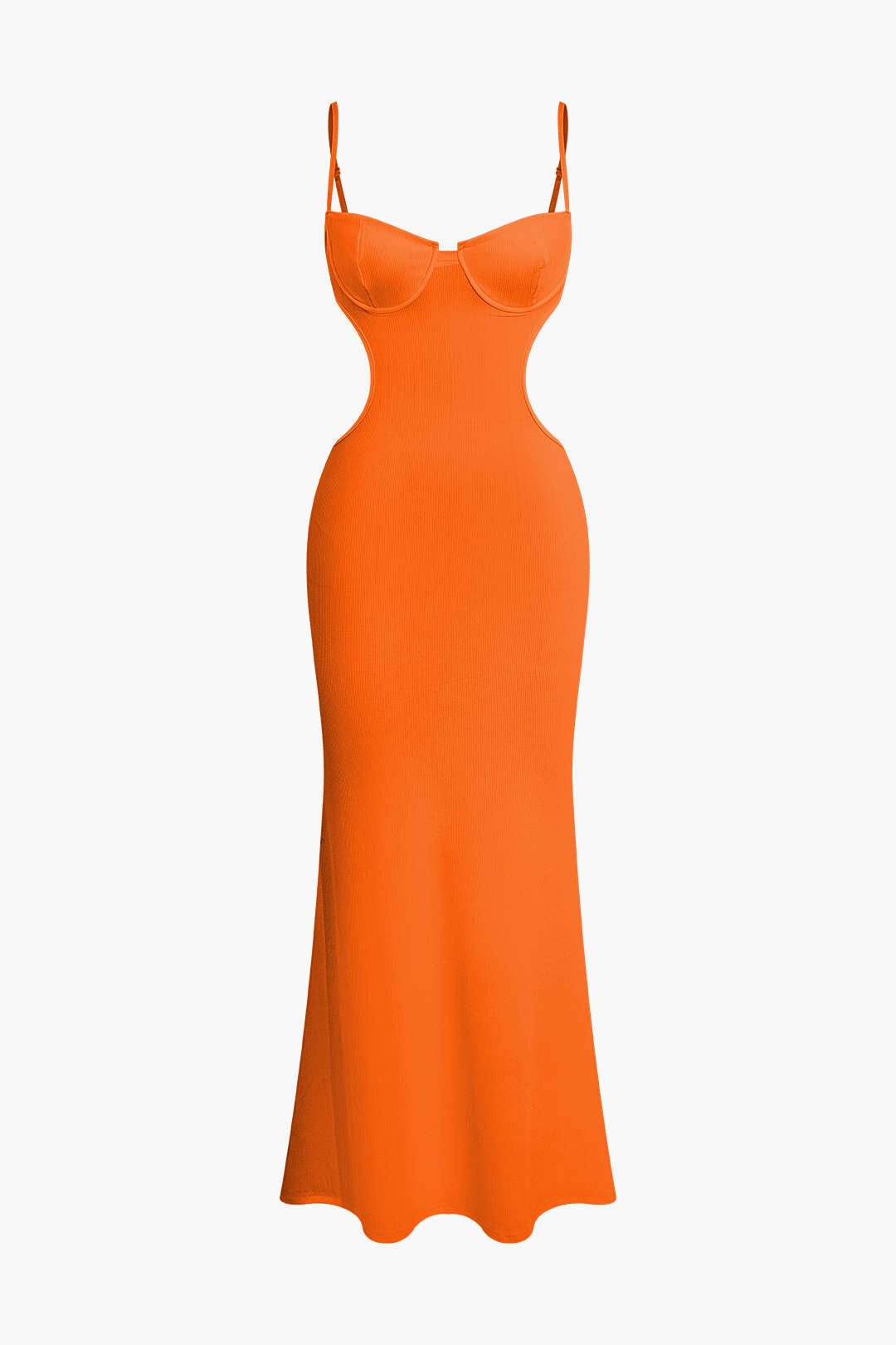 Cut Out Backless Bustier Slip Maxi Dress