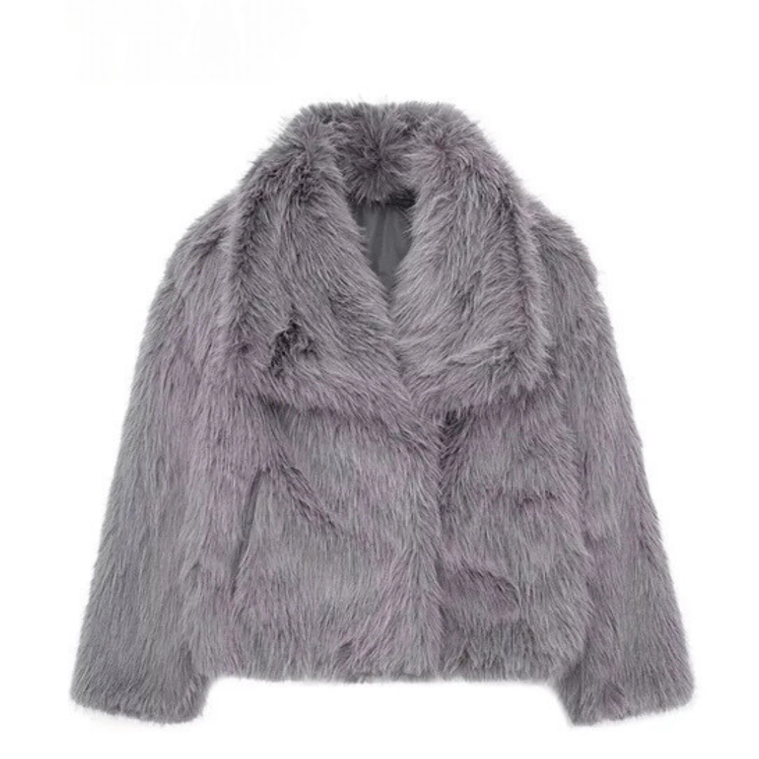 Fluffy faux fur coat