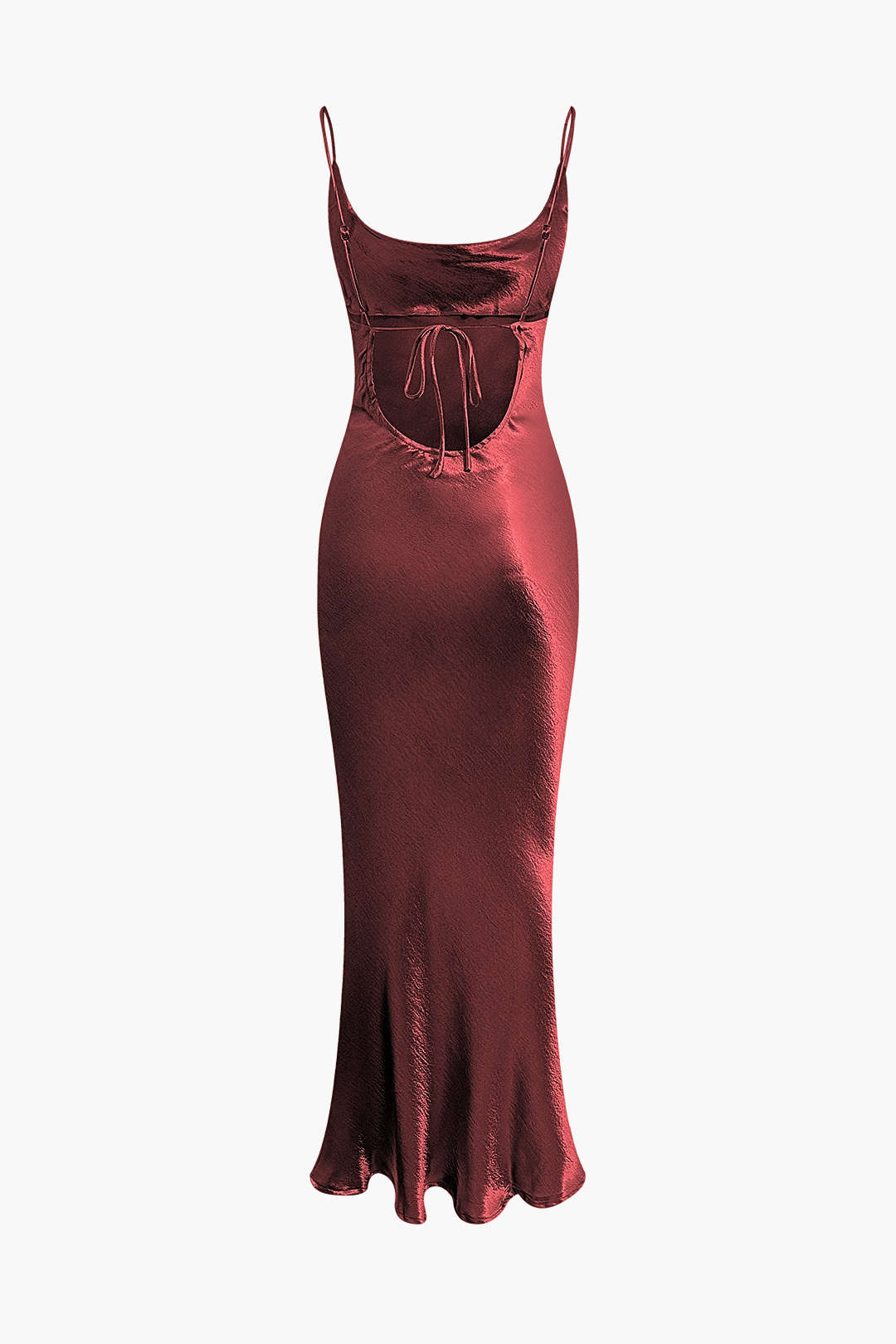 Metallic Backless Slip Mermaid Cowl Neck Maxi Dress