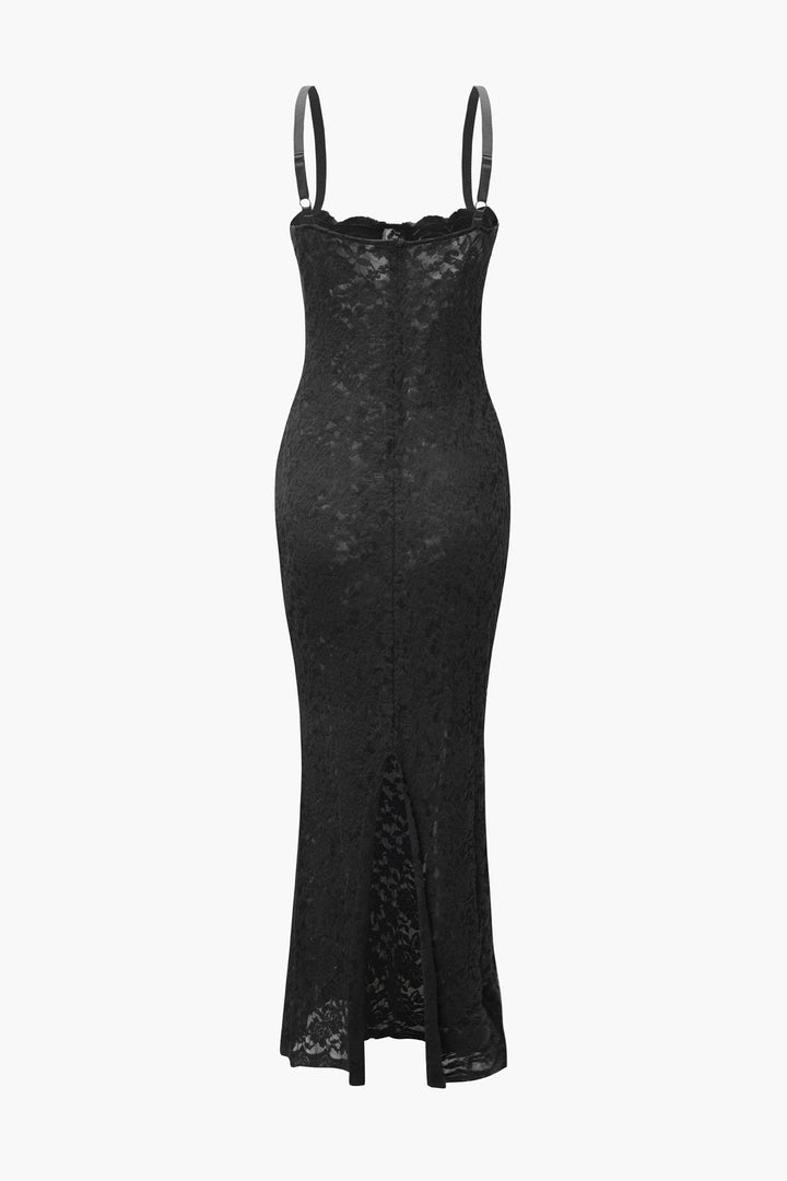 Lace Slip Slit Maxi Dress