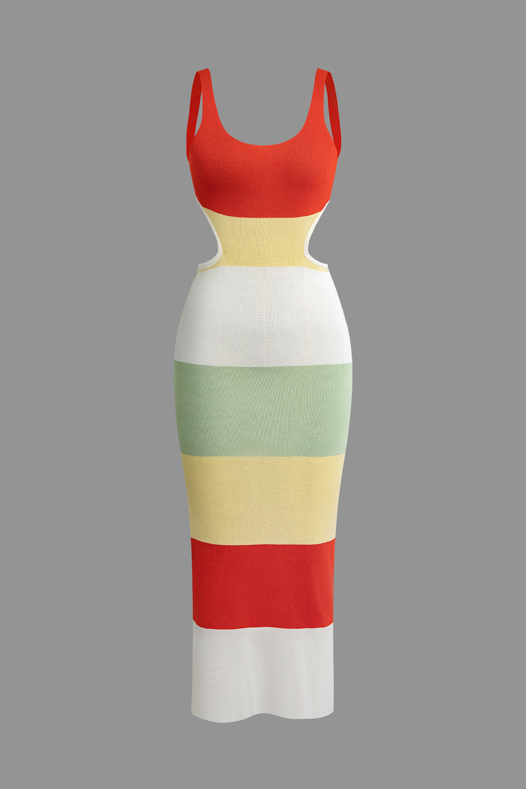 Color Block Backless Cami Knit Dress