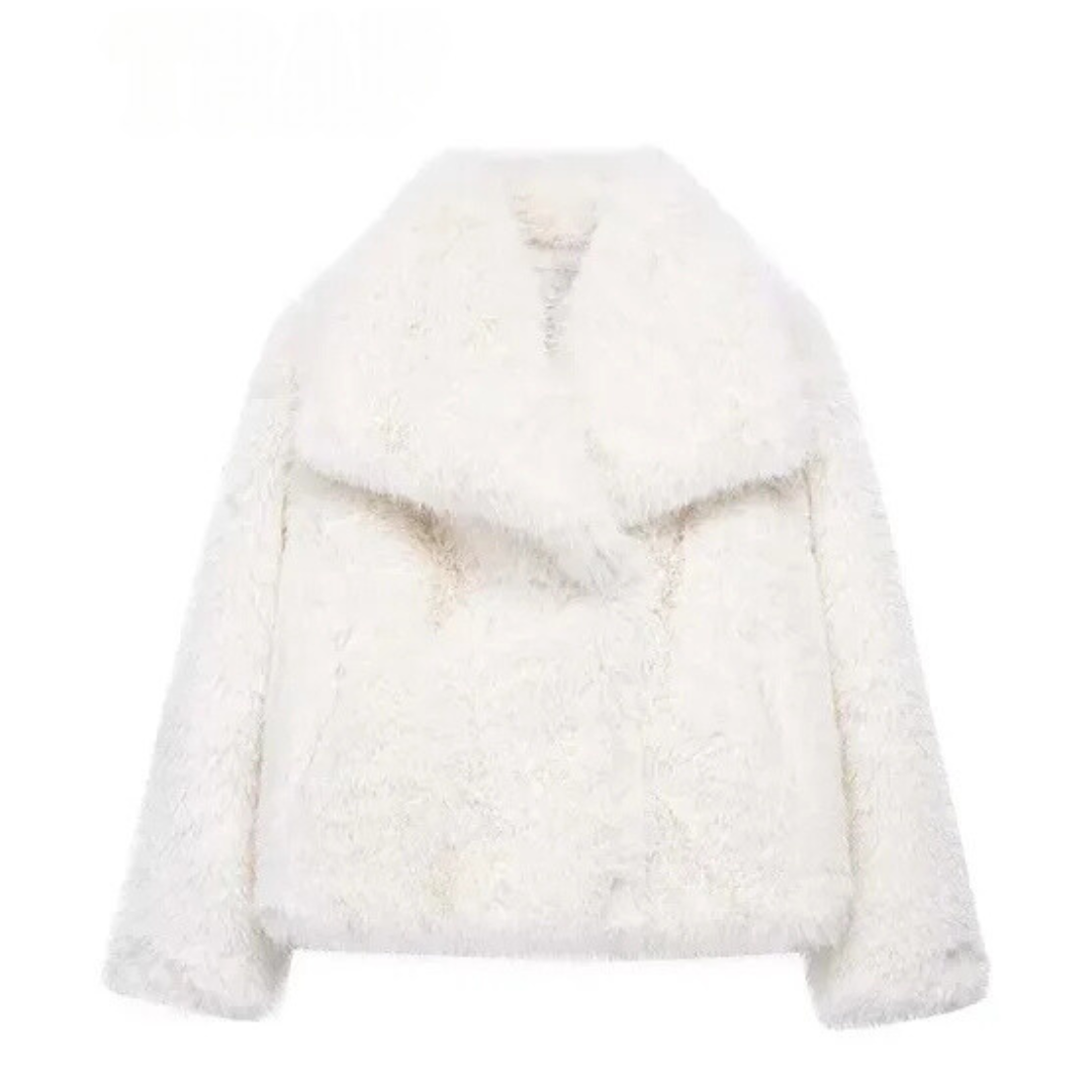 Fluffy faux fur coat