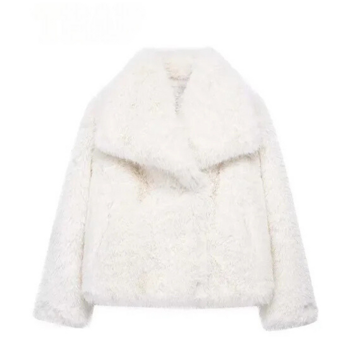 Fluffy faux fur coat