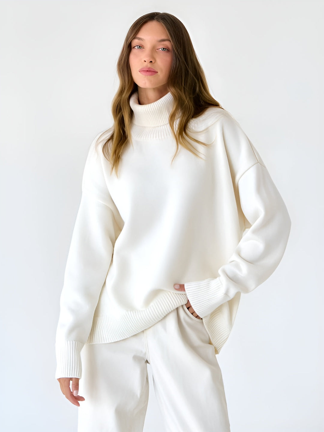 Classic soft plain turtleneck