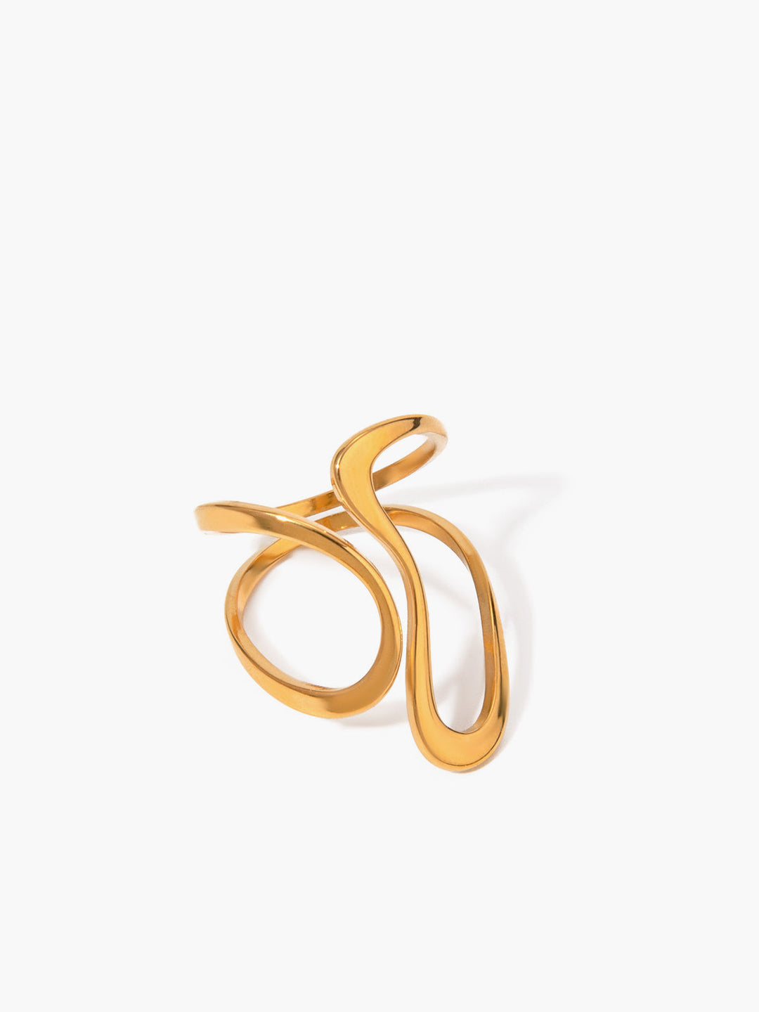 1pc Irregular Golden Whirl Open Ring