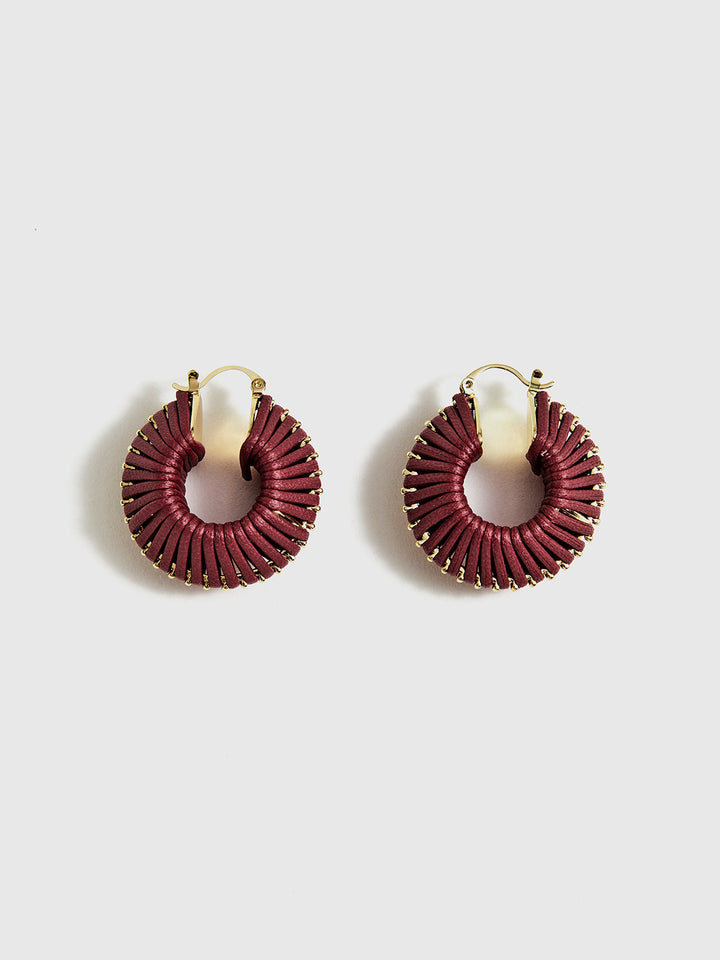 Vintage Woven Chunky Hoop Earrings