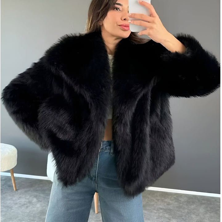 Fluffy faux fur coat