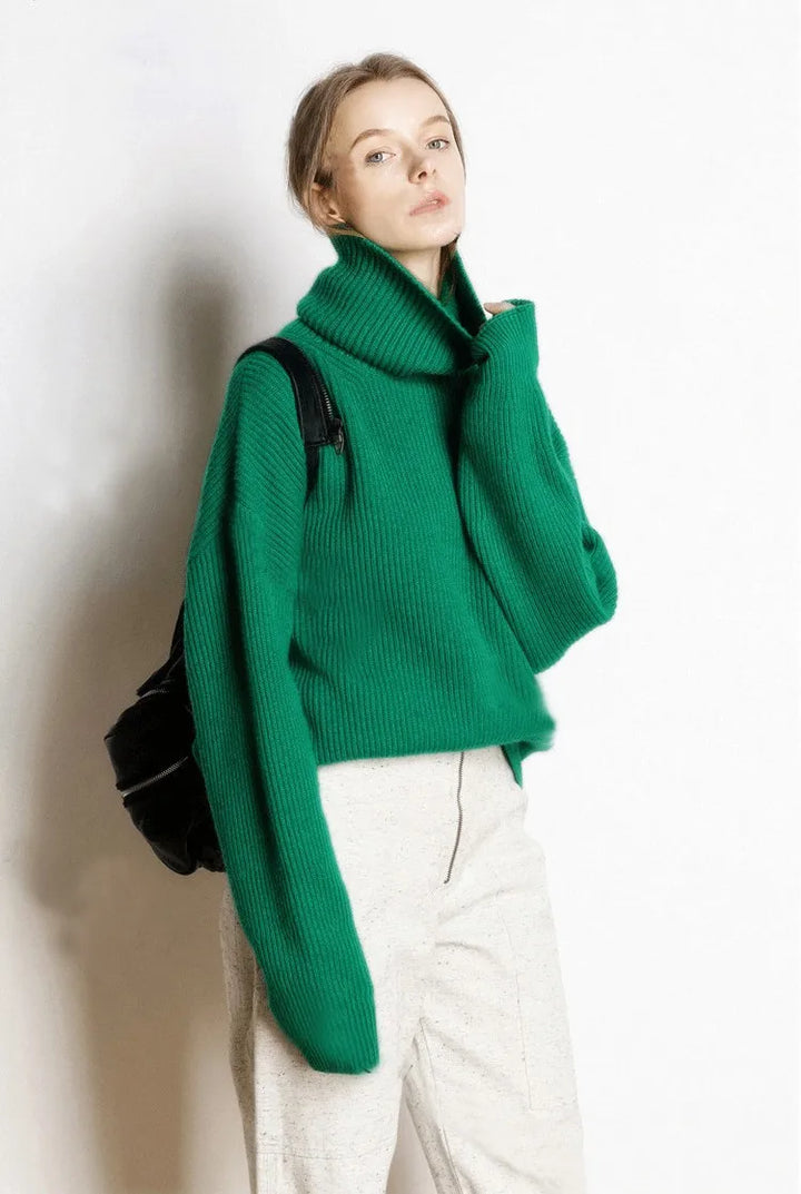 Knitted oversized turtleneck