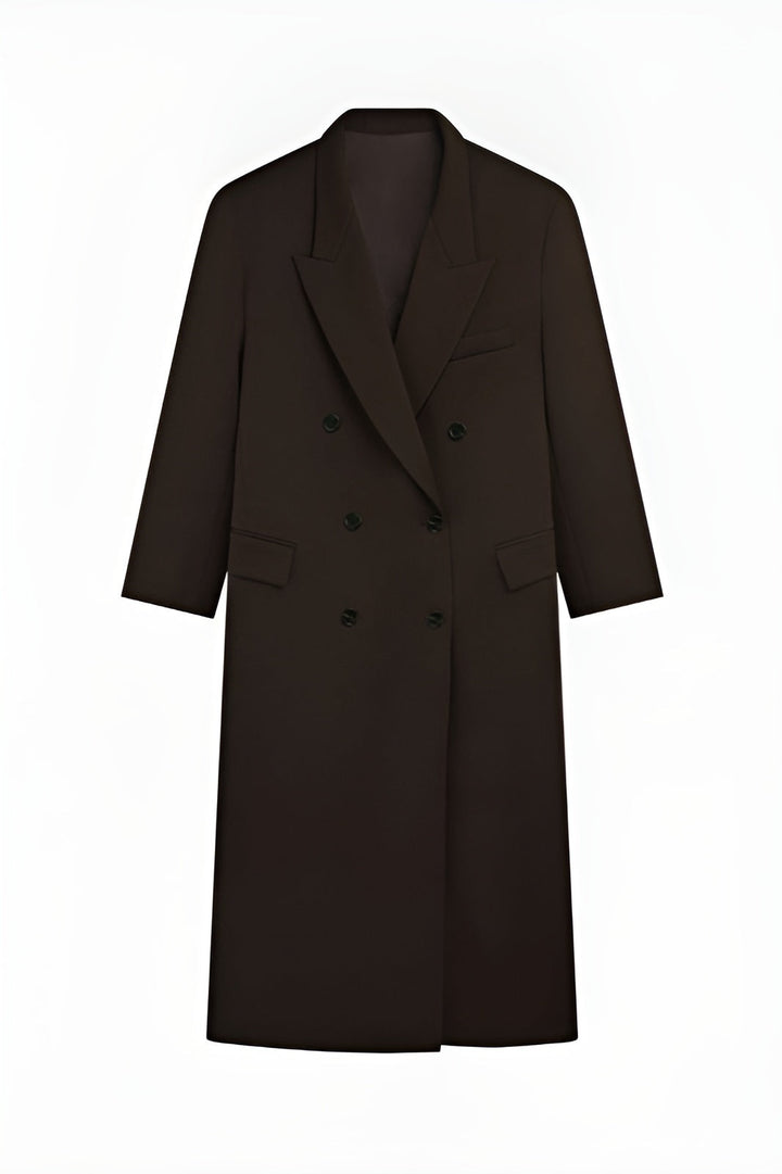 Plain long coat - Chocolate brown