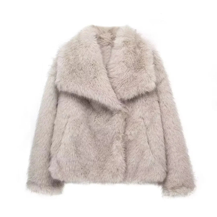 Fluffy faux fur coat