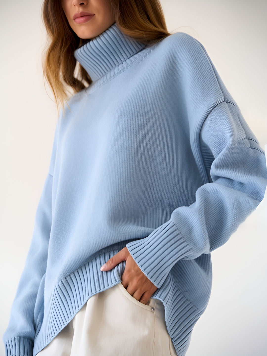 Classic soft plain turtleneck