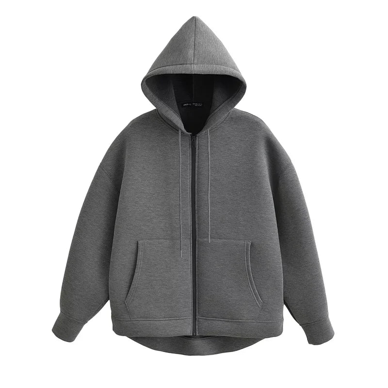 Oversized zipper hoodie