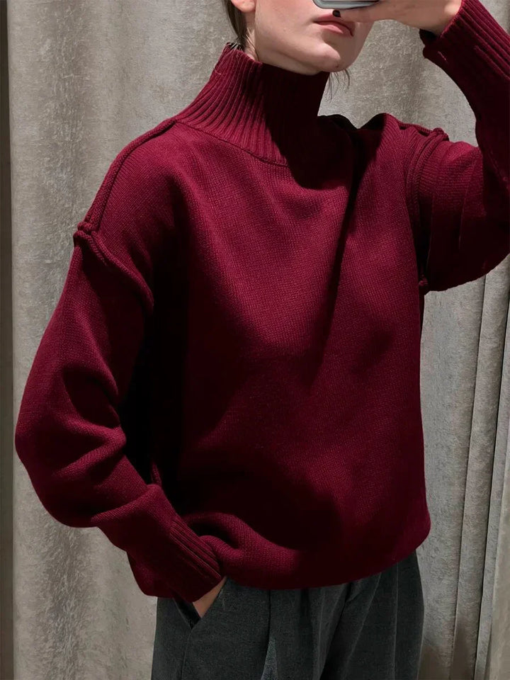 Stitched Knitted Crew neck jumper