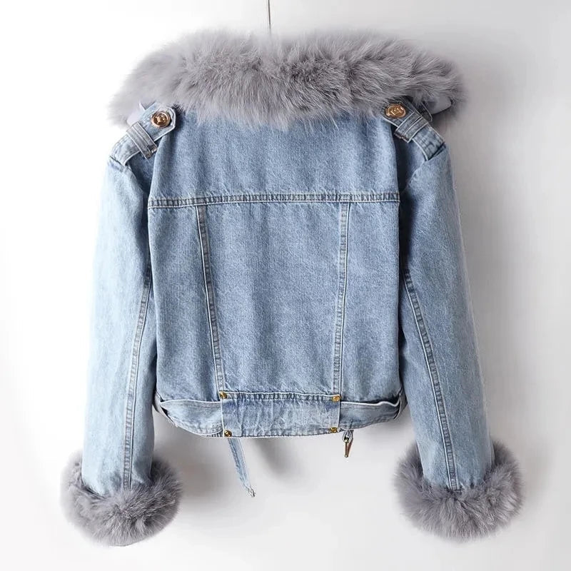 Faux fur zipper jacket