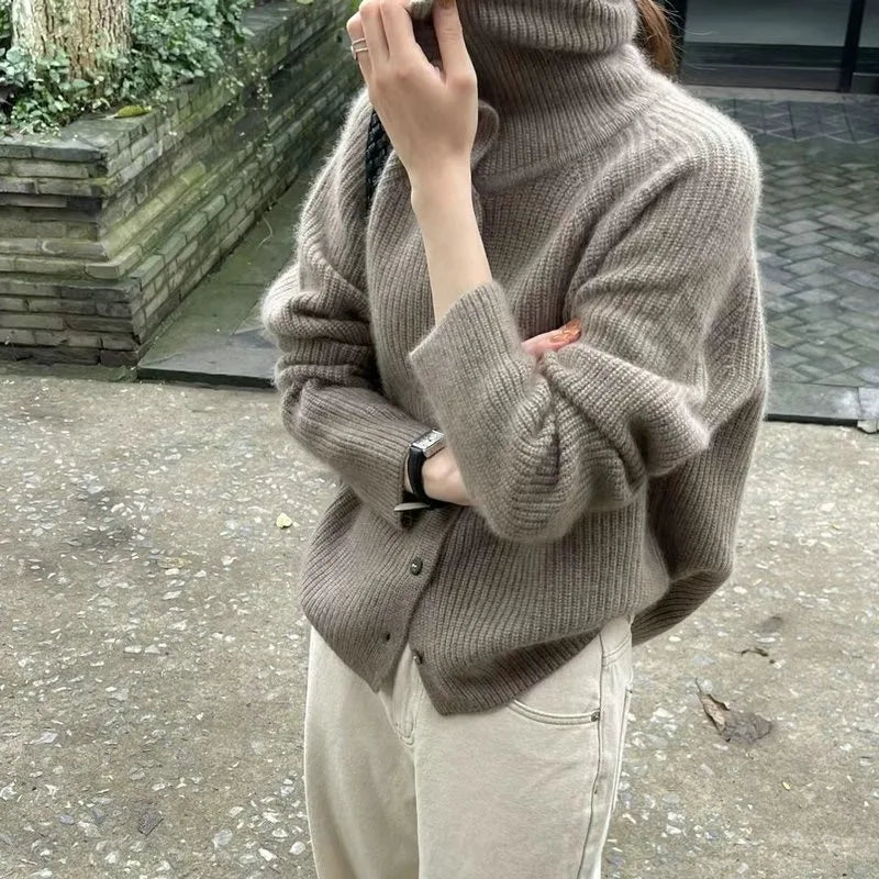 Luxurious Turtleneck Cardigan