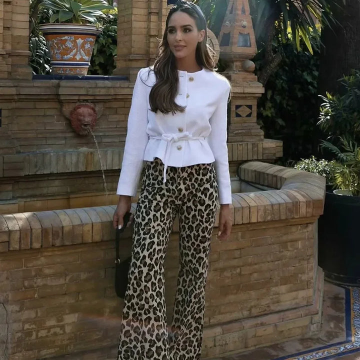 Leopard all-over jeans