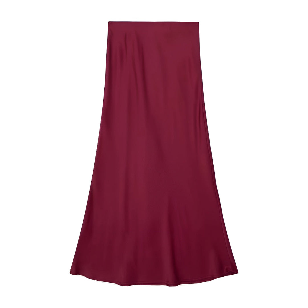 Silky chic long skirt