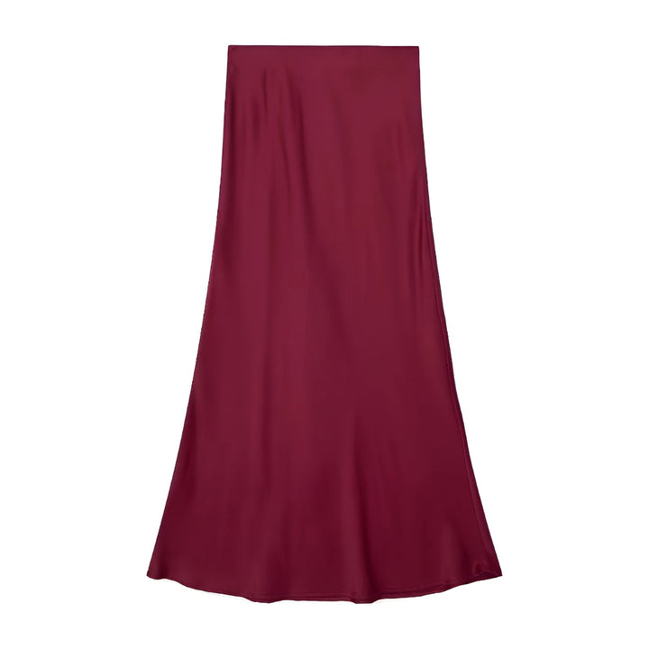 Silky chic long skirt