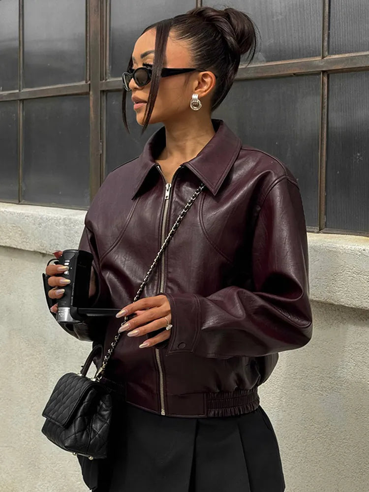 Vintage imitation leather jacket