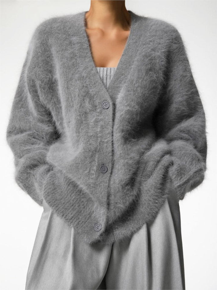 Long-sleeved knitted soft cardigan