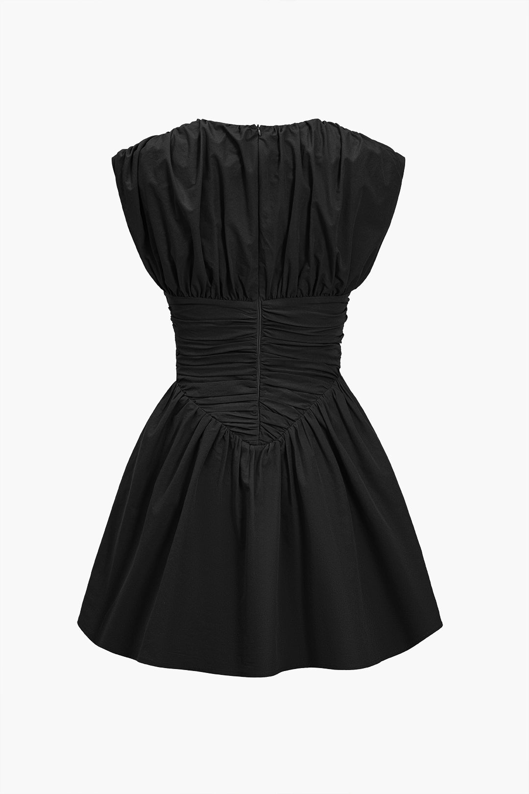 Solid Ruched Mini Dress