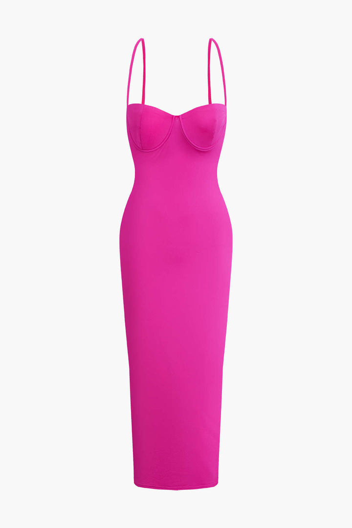 Basic Solid Slip Maxi Dress