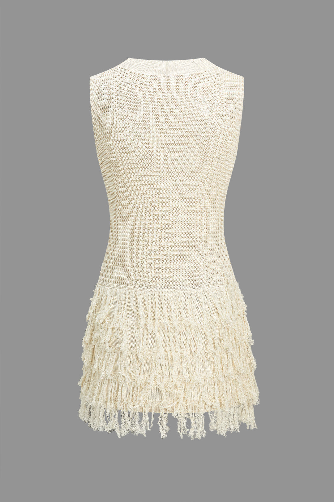 Knit Fringe Sleeveless Mini Dress