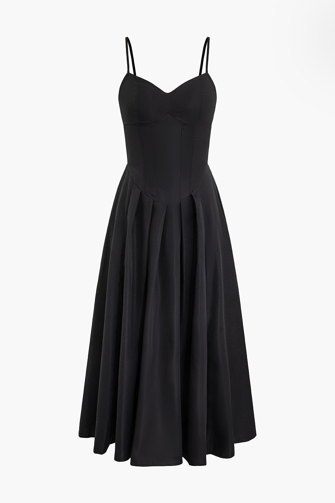 Basic Solid Corset Midi Dress