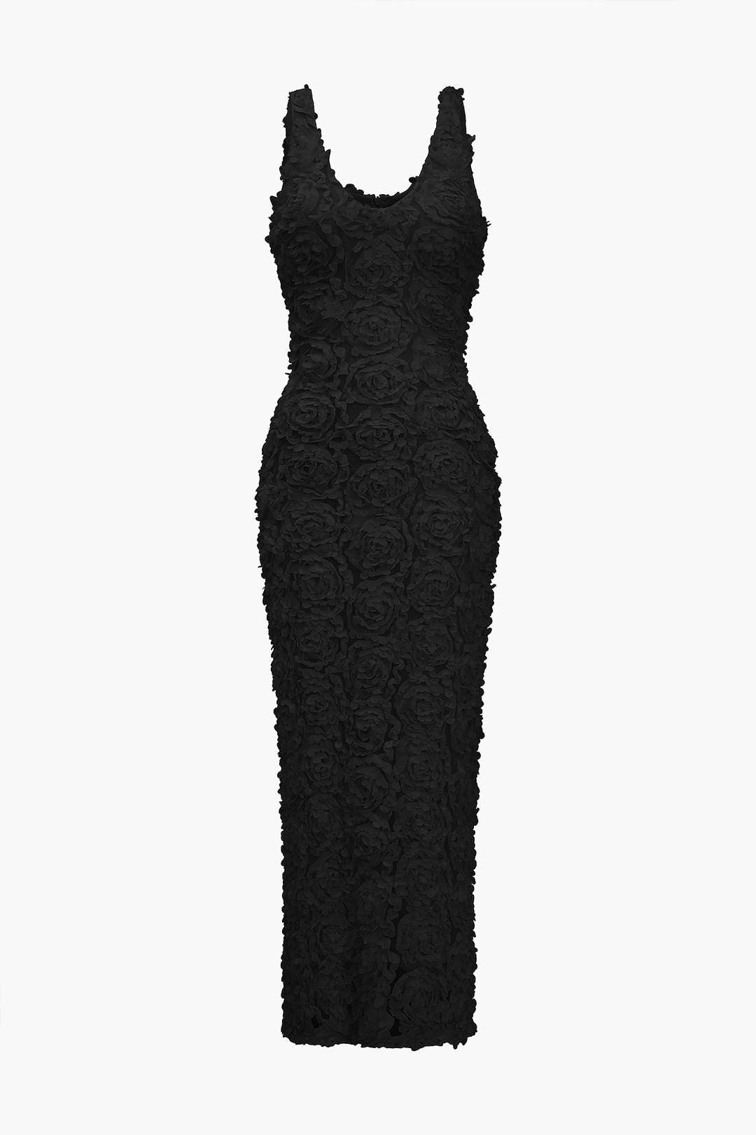 Appliques V-neck Slit Maxi Dress