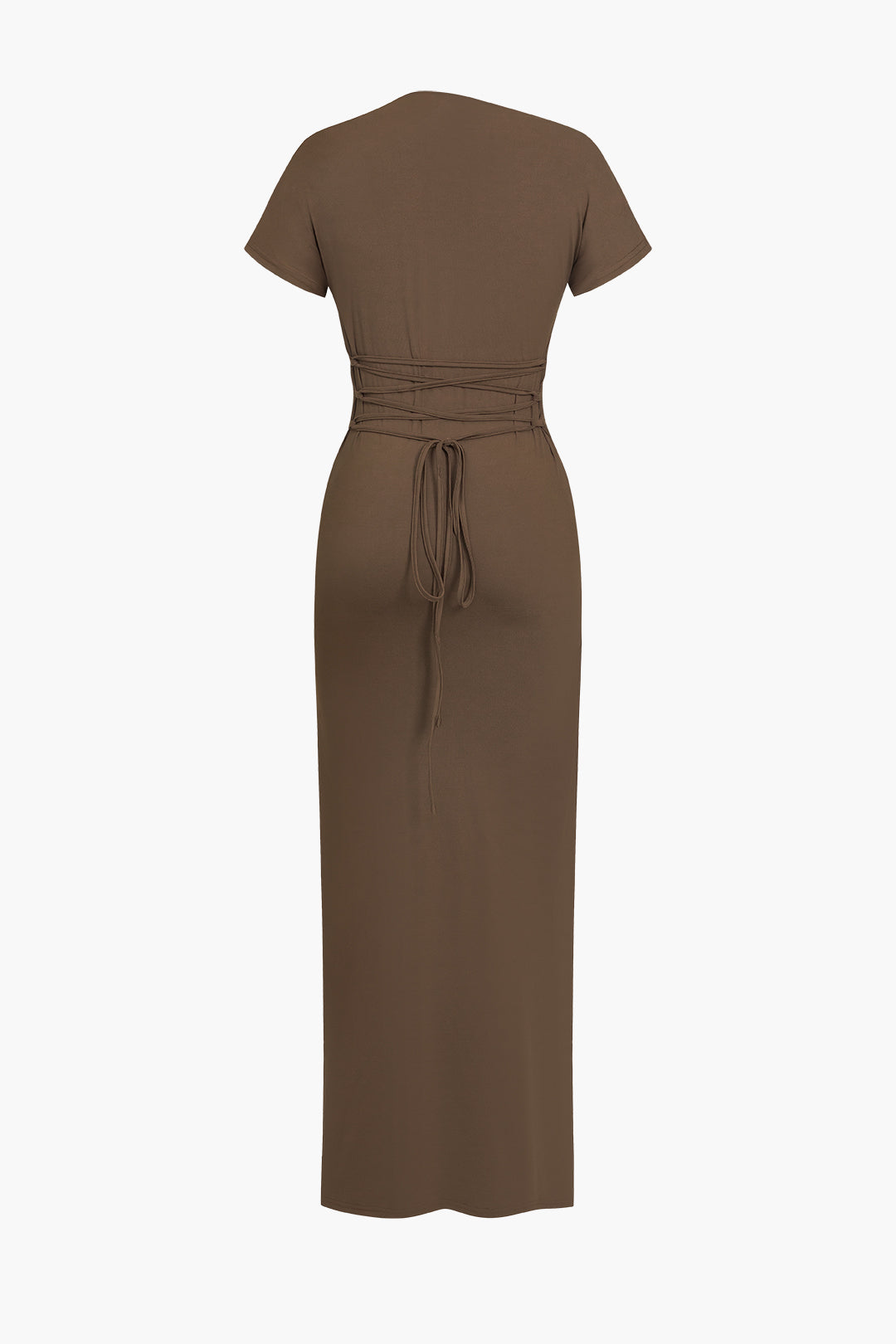 Solid Asymmetrical Knot Maxi Dress