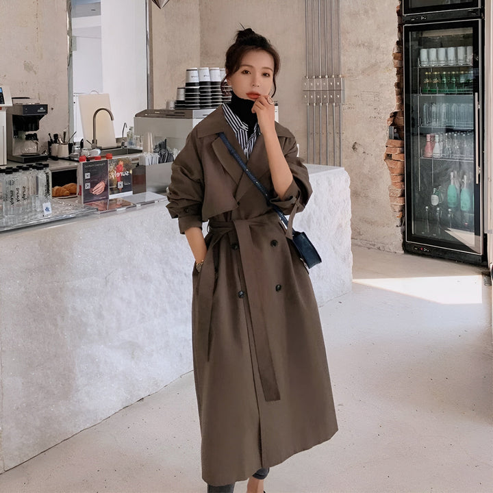 Long waterproof trench coat