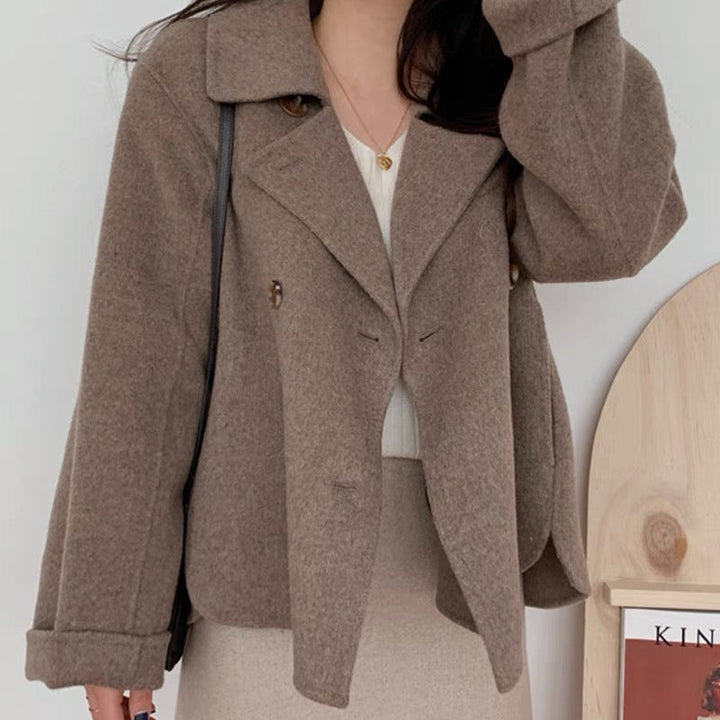 Short bouclé trench coat