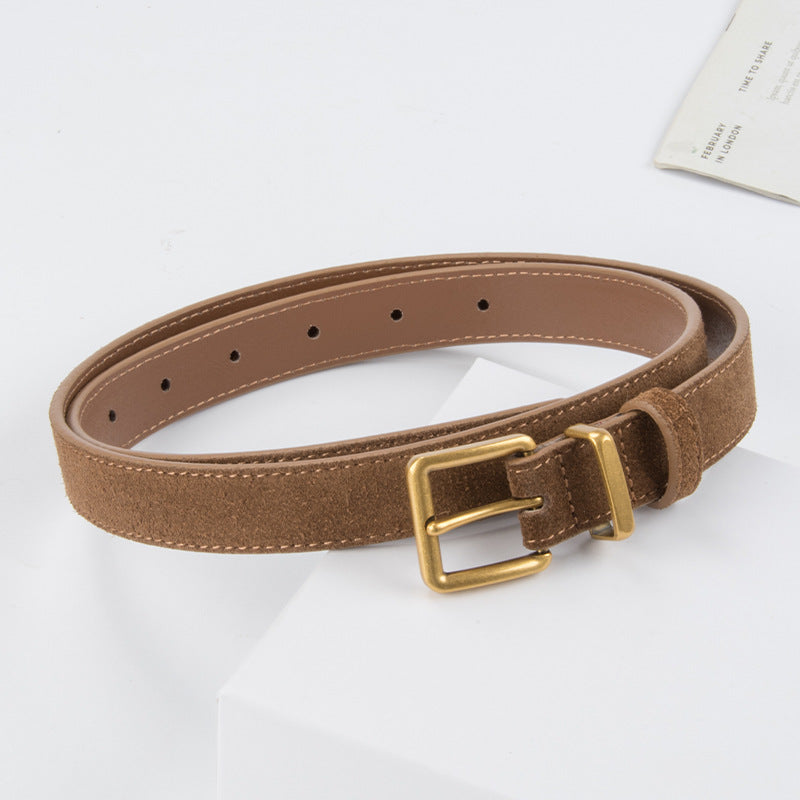 Imitation suede belt