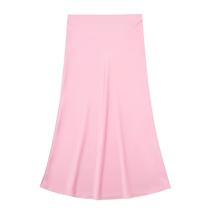 Silky chic long skirt